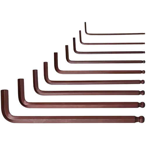 De Neers Extra Long Arm Ball End Allen Key Set S2 Material 9pcs