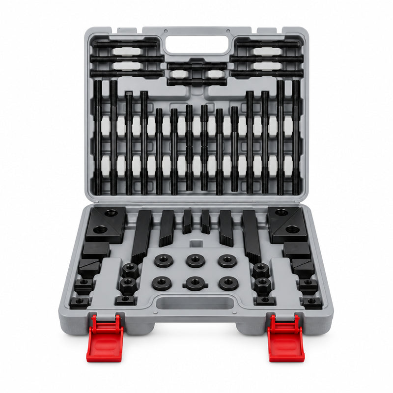 58 pieces Clamping Kit with 12-10mm, 12mm T-Slot, M-10 Stud Thread