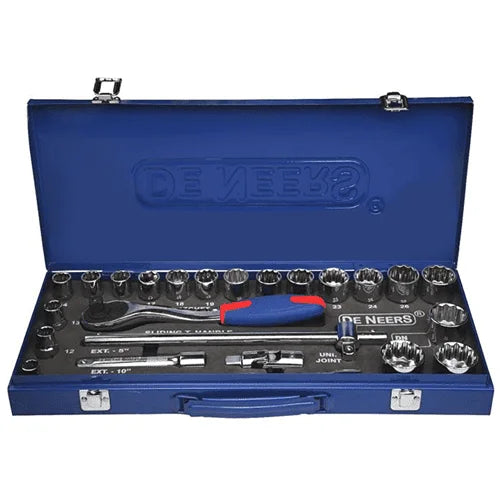 De Neers 12.5mm 1/2 Drive Hex Socket Sets