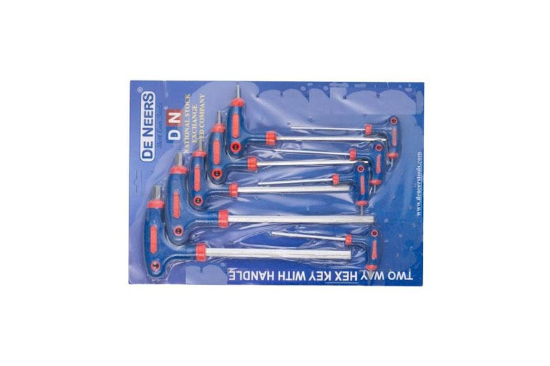De Neers Two Way Hex Key With Handle Set 10pcs