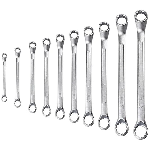 De Neers 13-100M BI-Hexagon Ring Spanner Shallow Offset Set of 10 Pcs