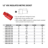 STANLEY  1/2" VDE Insulated Socket