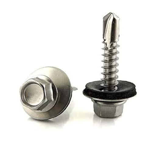 No.10 Bright Zinc Plated Hex Washer Head With Washer Self Drilling Screws
