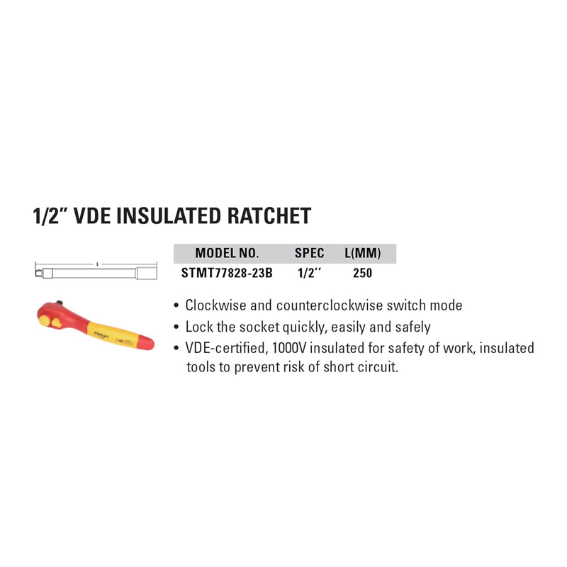 STANLEY STMT77828-23B 1/2" VDE Insulated Ratchet 250mm