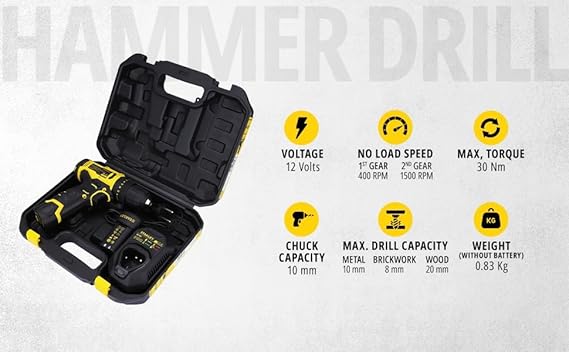 Stanley SCH10D2K - 12V Hammer Drill Driver