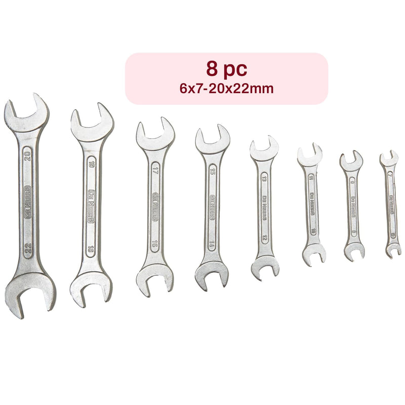 De Neers 12-8M Double Open End Spanners Set of 8Pcs