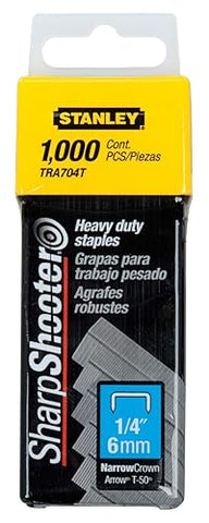Stanley 1-TRA704T 6mm/1/4" H/D Staples(1 000) G Type - Pack of 2