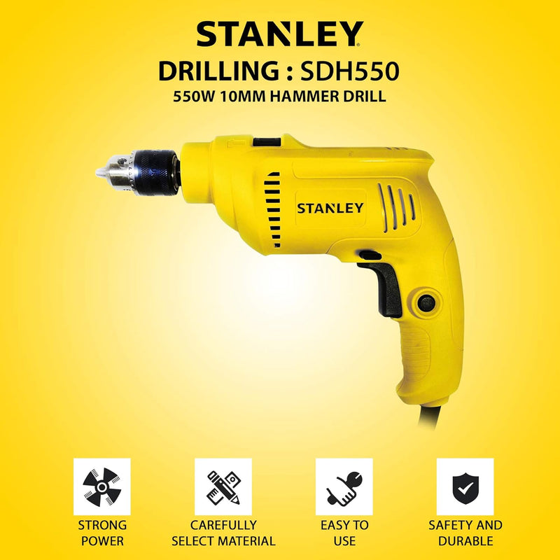 Stanley SDH550 550W 10mm Single Speed Hammer Drill
