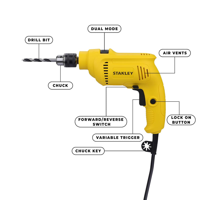 Stanley SDH550KM 550W 10mm Percussion Drill Mechanic Kit With 120 Pcs Hand Tools And Accessories