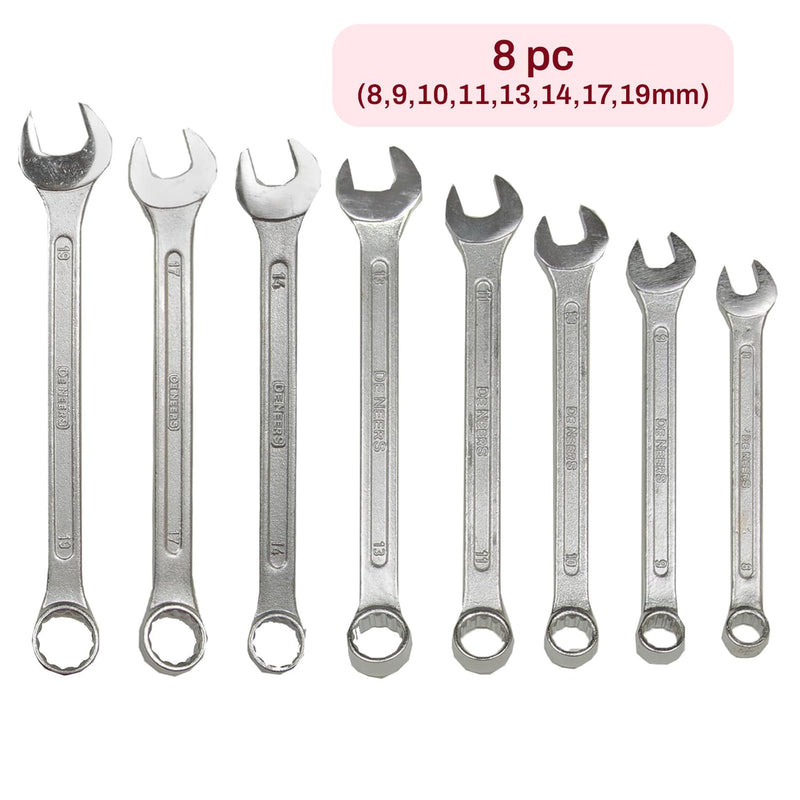De Neers  Combination Ring & Open End Spanner Set of 8 Pcs