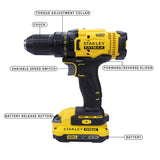 Stanley SCD700D2K Brushed Drill Driver