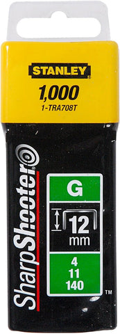 Stanley 1-TRA708T 12mm/1/2" H/D Staples(1 000) G Type - Pack of 2