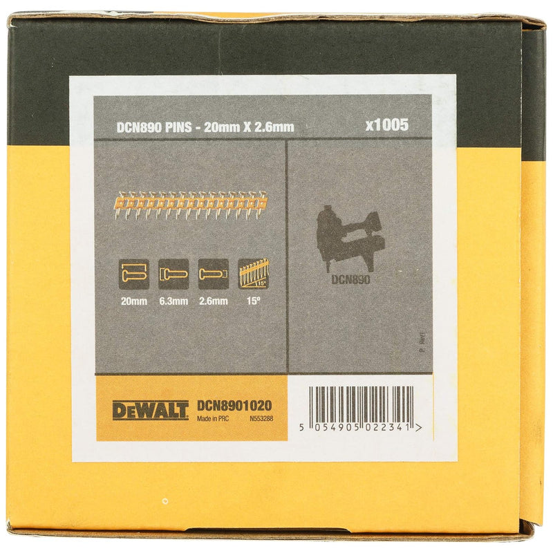 Dewalt DCN8901020 Standard Nails 20x2.6mm 1005Pcs