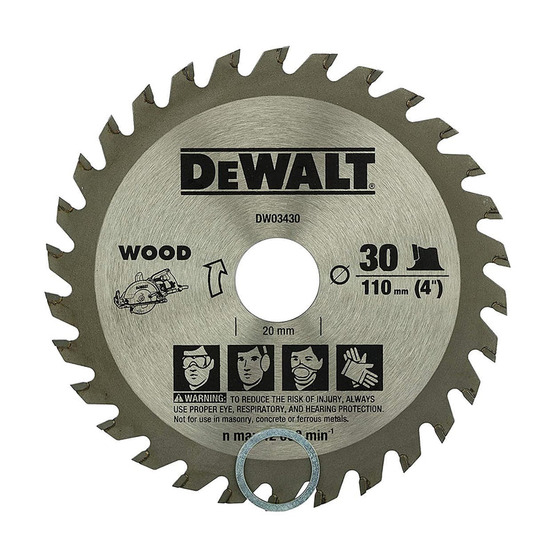 Dewalt DW03430-IN 4 Inch 30 Teeth 110mm Out Dia TCT Woodworking Circular Saw Blade