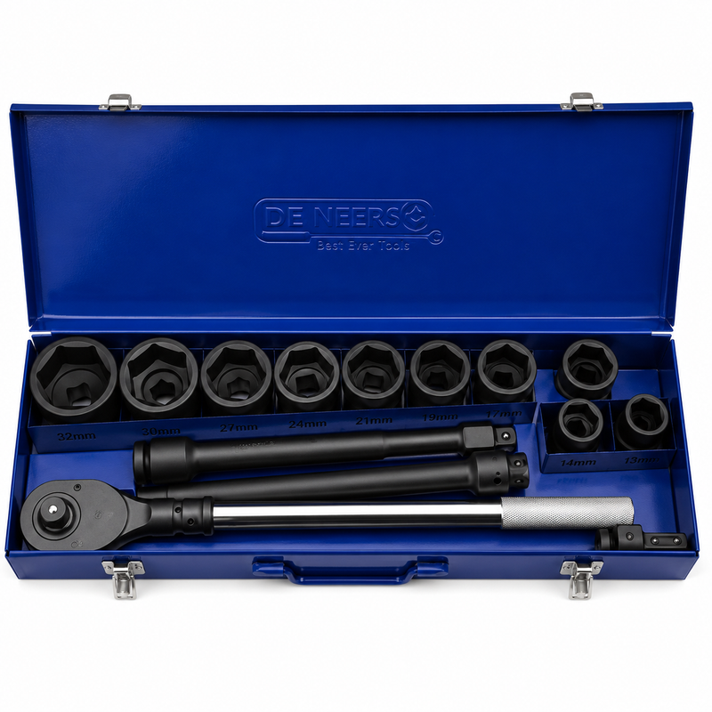 De Neers 19mm 3/4 Drive Impact Socket Set 56mm Length