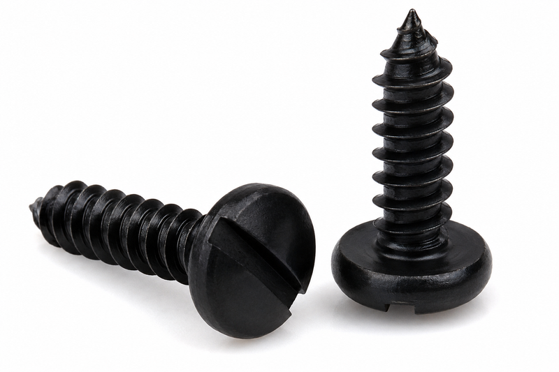 No.10 Black Oxide Pan Head Slotted Sheet Metal Screw Pack of 1000