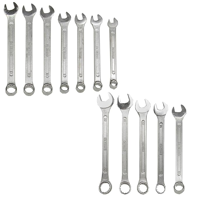 De Neers Combination Ring & Open End Spanners Set 12pcs (6mm-22mm)