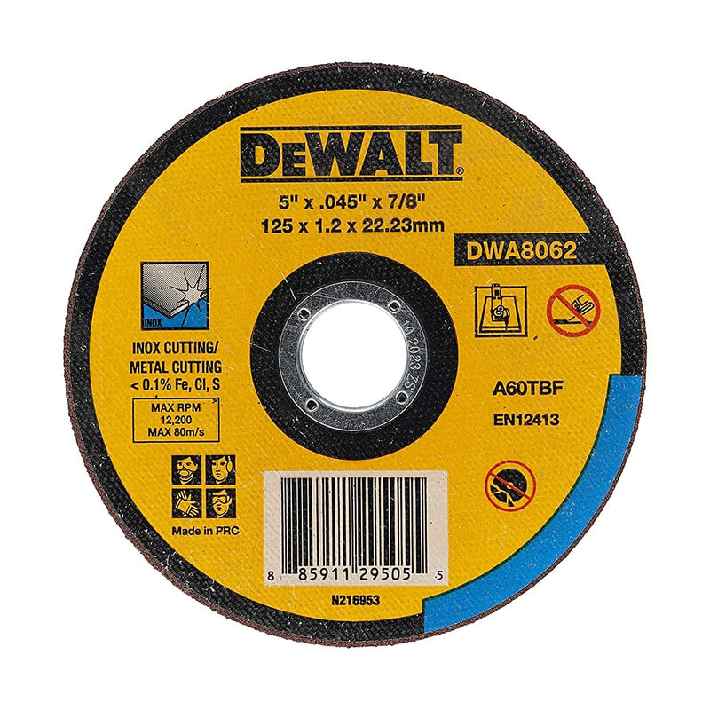 Dewalt DWA8062-IN Cut Off Wheel 125x1.2x22.2 mm (Pack of 10)