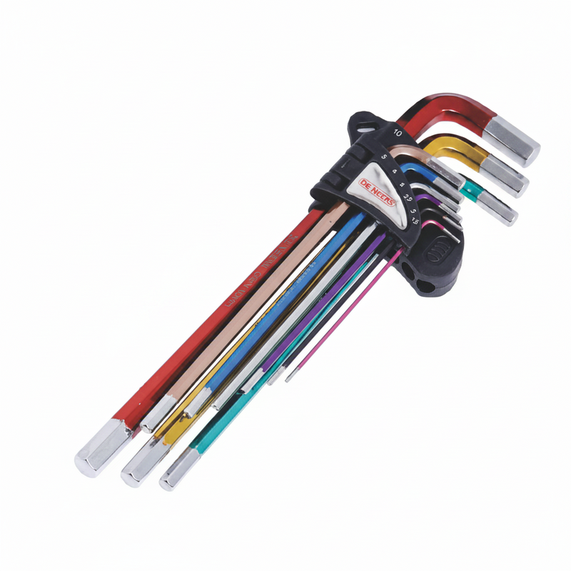 De Neers Electrophoretic Paint Extra Long Arm Flat End Allen Key Set (9 Pcs)