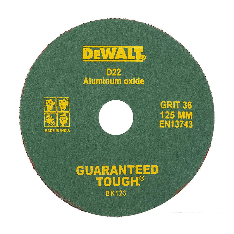 Dewalt D22-IN 125x22.2 mm 36 Grit Aluminium Oxide Fiber Sanding Disc (Pack of 10)