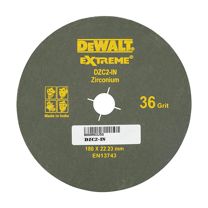 Dewalt DZC2-IN 180x22.2 mm 36 Grit Zirconium Fiber Sanding Disc (Pack of 10)