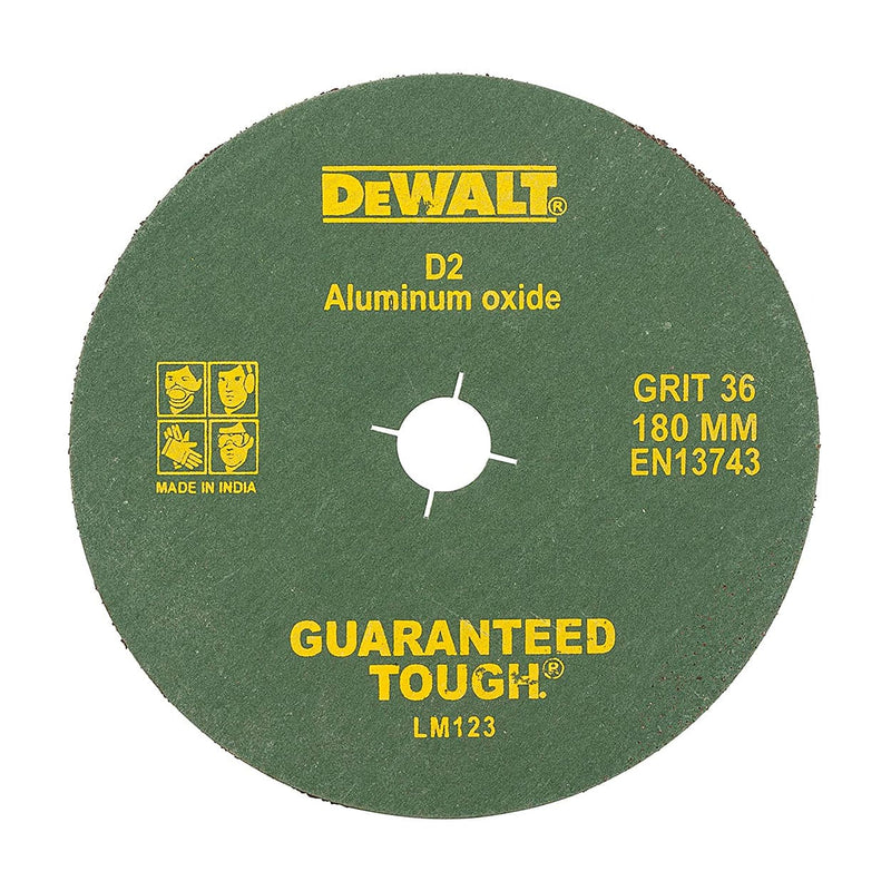 Dewalt D2-IN 180x22.2 mm 36 Grit Aluminium Oxide Fiber Sanding Disc (Pack of 10)