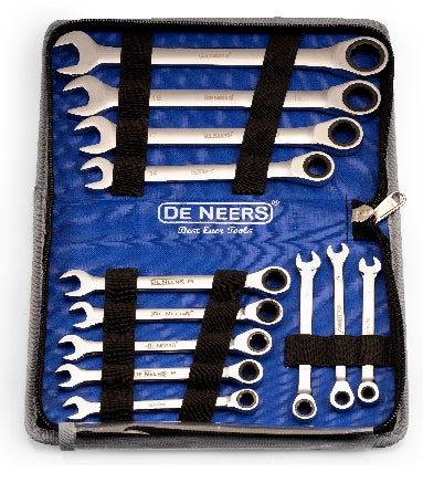 De Neers GW-16M Gear Wrench Straight Elliptical Finish Set of 16 Pcs