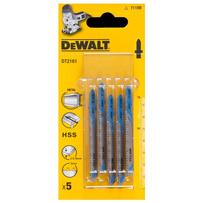 Dewalt DT2161-QZ High Speed Steel Jigsaw Blades For Metal 5Pcs