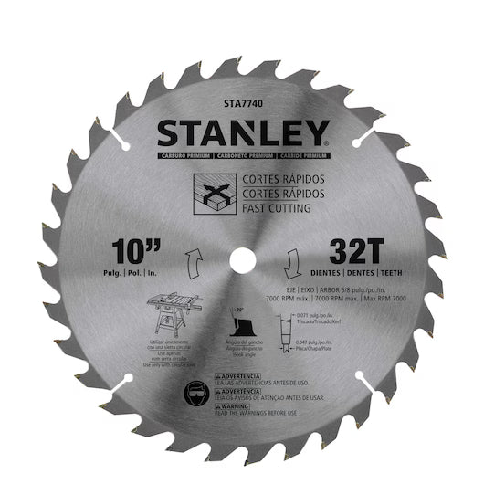 Stanley STA7740-AE Circular Miter Saw Blade Carded 10" 32T