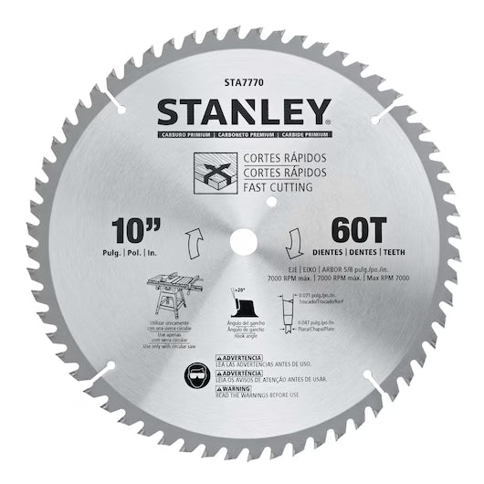 Stanley STA7770-AE Carded Circular Miter Saw Blade 10" 60T