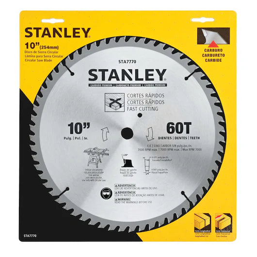 Stanley STA7770-AE Carded Circular Miter Saw Blade 10" 60T