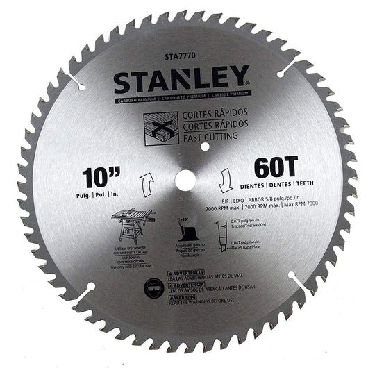 Stanley STA7770-AE Carded Circular Miter Saw Blade 10" 60T