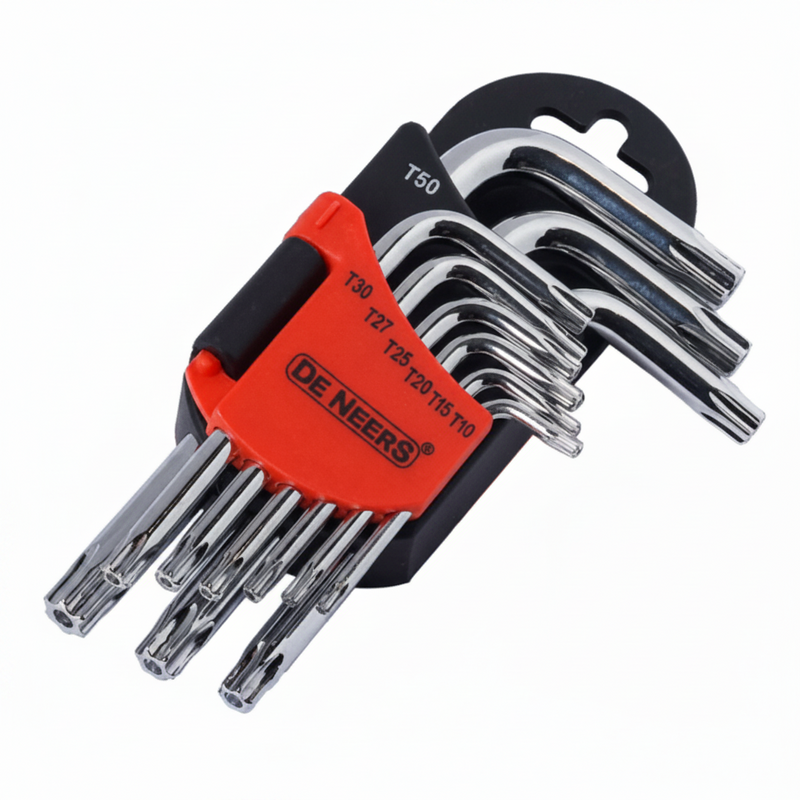 De Neers Mirror Short Arm Torx Allen Key Set 9pcs