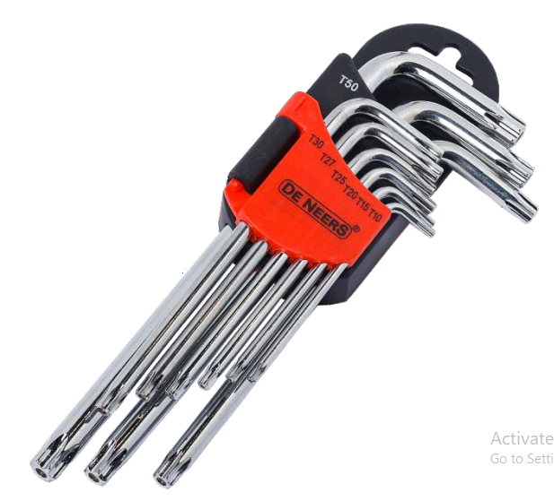De Neers Mirror Long Arm Torx Key Set 9pcs