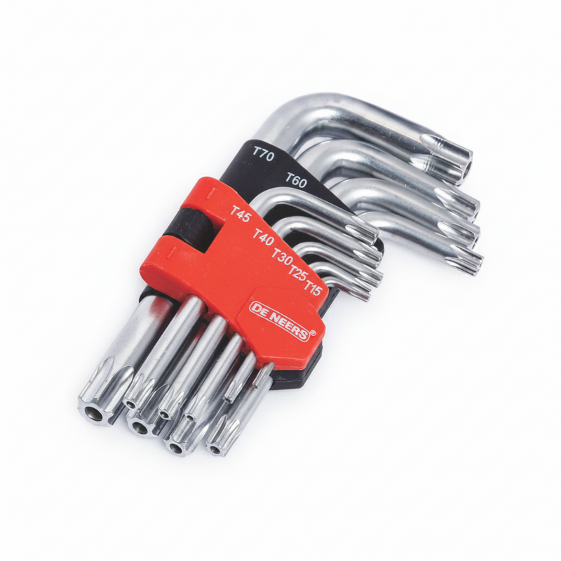 De Neers Chrome Short Arm Torx Key Set 9pcs