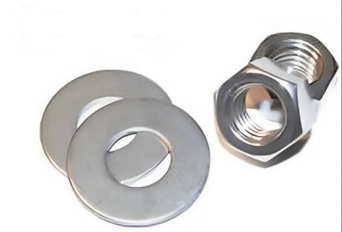 Inch Zinc Plated Set Of 2 Nuts & Washer