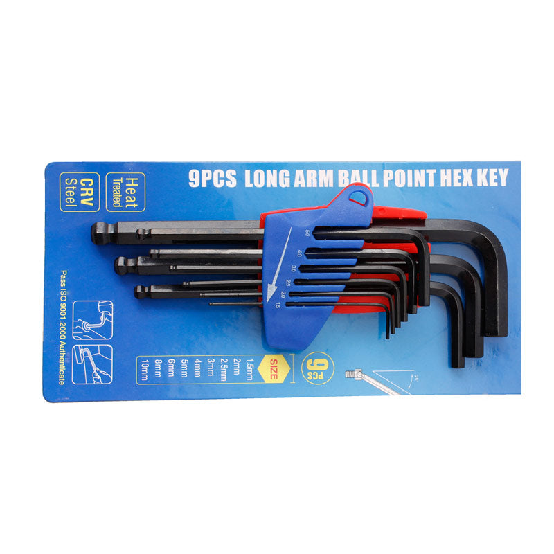 Hex Allen Key Set Long Arm (Ball Type) 9pcs