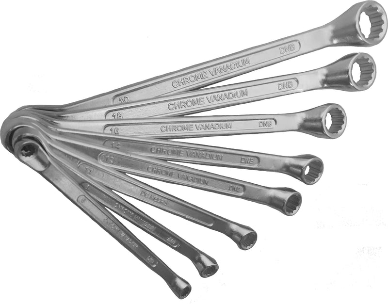 De Neers 13-8M BI-Hexagon Ring Spanner Shallow Offset Set of 8 Pcs
