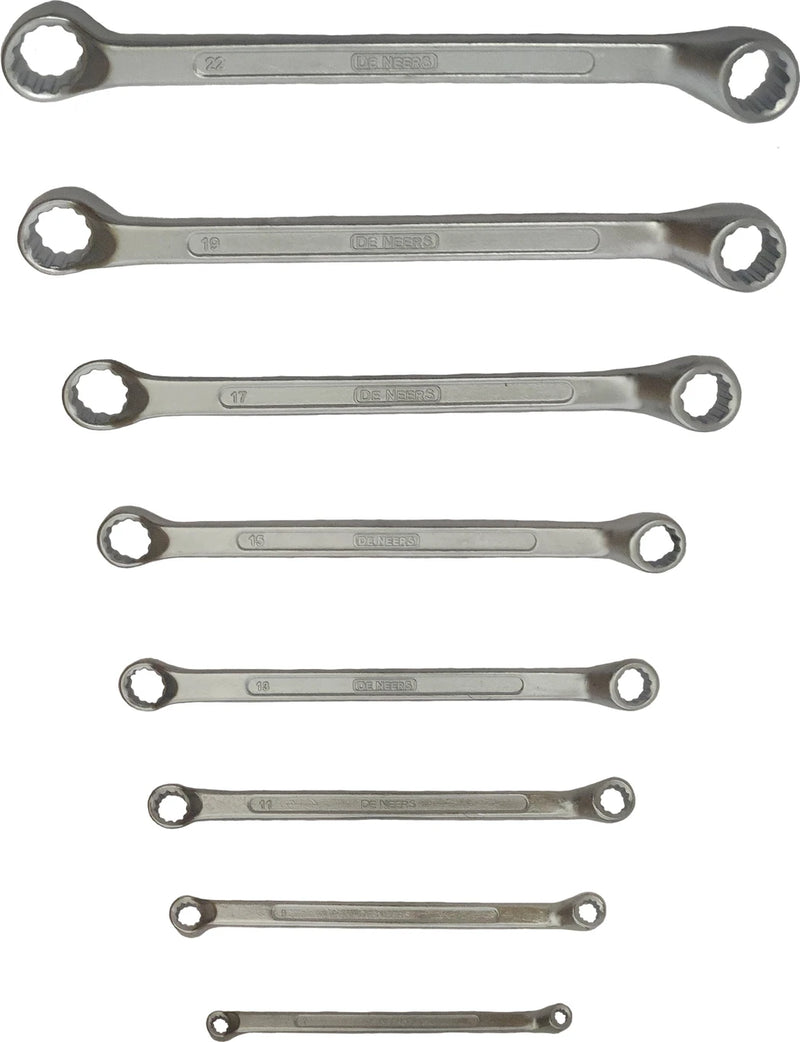 De Neers 13-8M BI-Hexagon Ring Spanner Shallow Offset Set of 8 Pcs