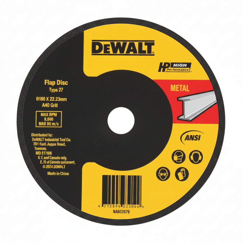 Dewalt DWA52280A 125x22.23 mm 80 Grit Aluminum Oxide Flap Disc (Pack of 10)
