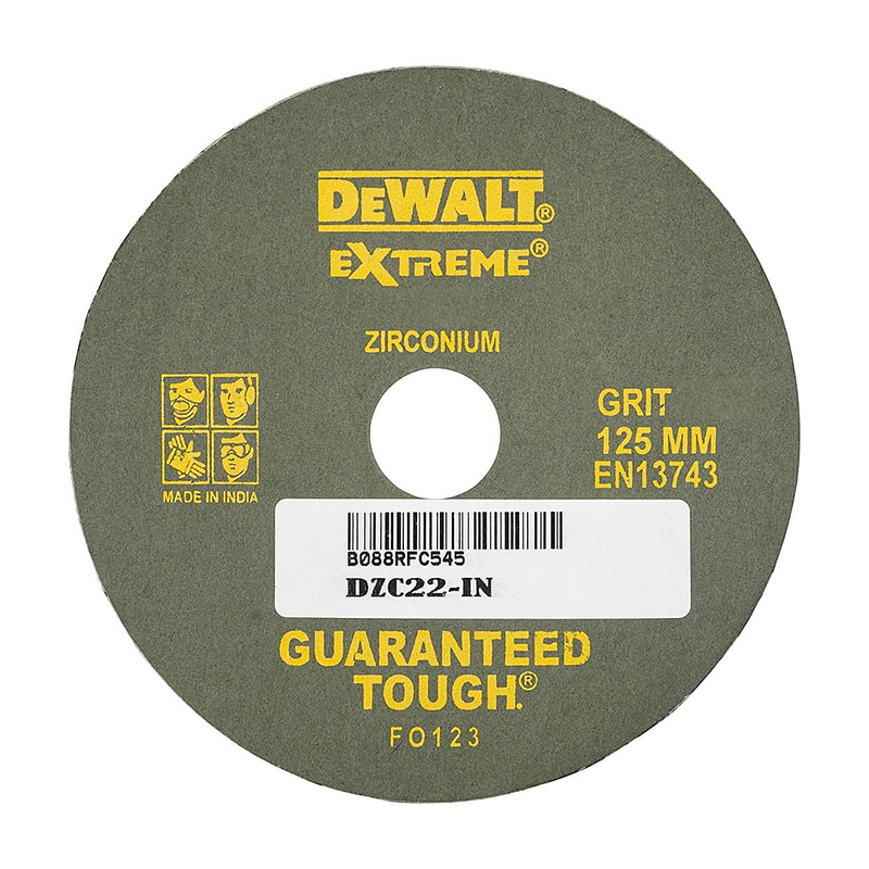 Dewalt DZC23-IN 125x22.2 mm 60 Grit Zirconium Fiber Sanding Disc (Pack of 10)