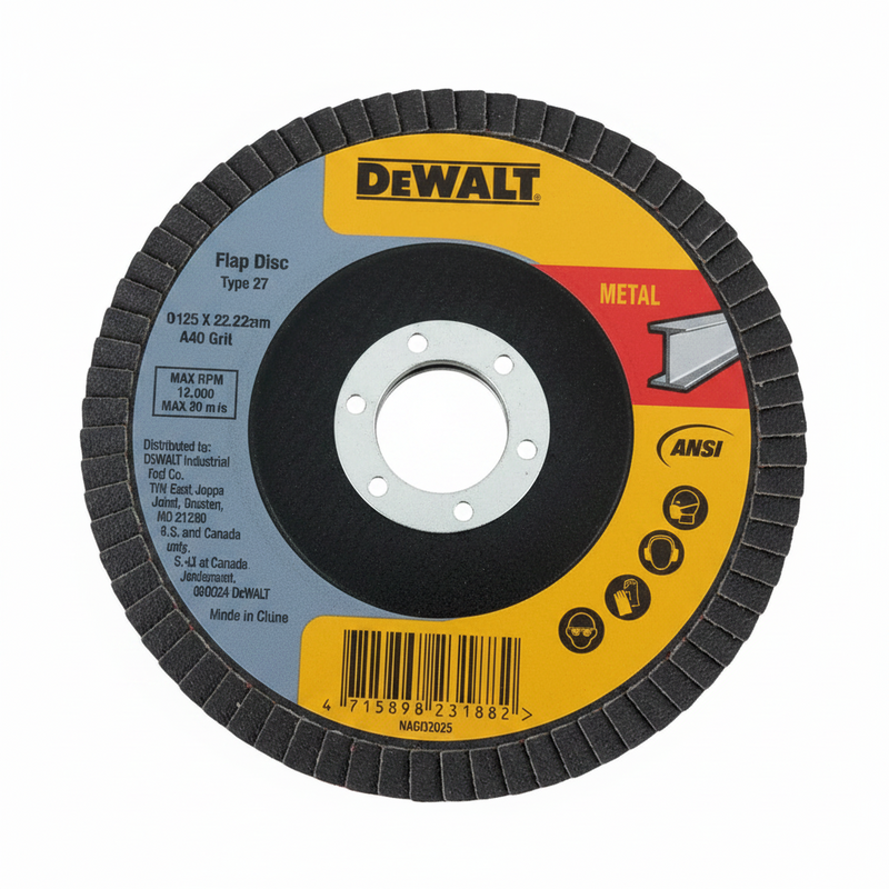 Dewalt DWA52240A 125x22.23 mm 40 Grit Aluminum Oxide Flap Disc (Pack of 10)