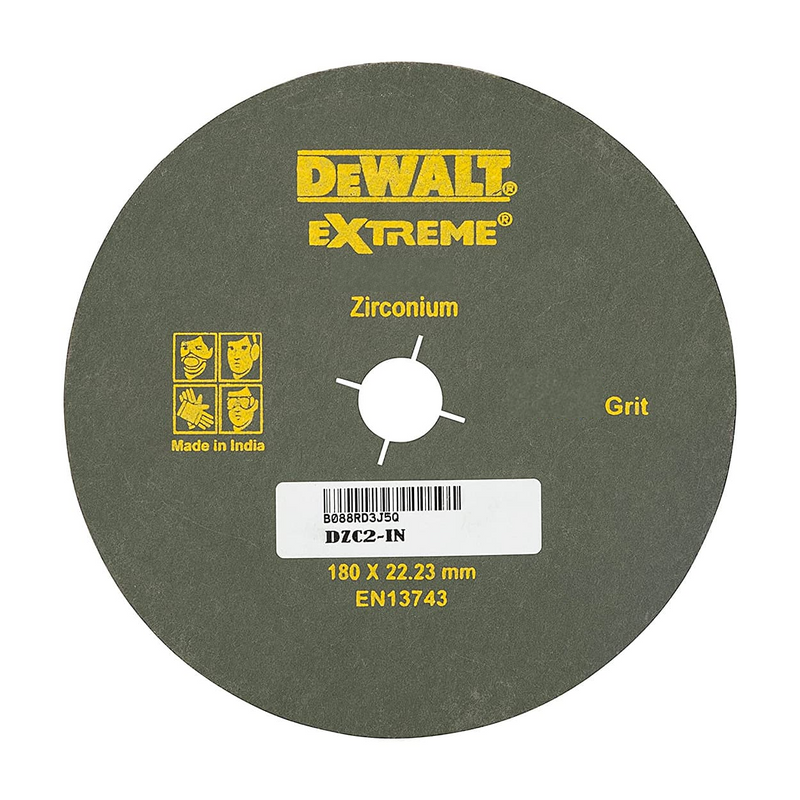 Dewalt DZC10-IN 180x22.2 mm 120 Grit Zirconium Fiber Sanding Disc (Pack of 10)