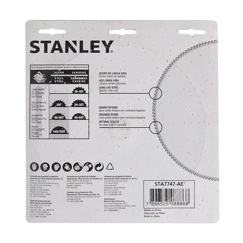 Stanley STA7747-AE HSS General Purpose Circular Saw Blade 7-1/4 inch / 184 mm