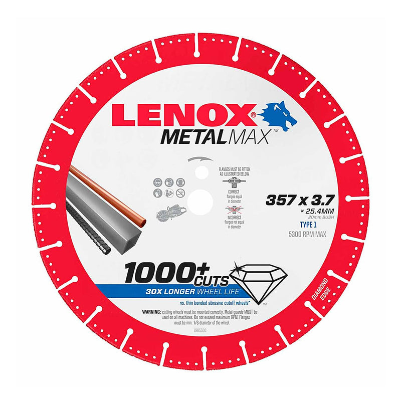 Lenox 1985500 MetalMax Cut Off Wheel 357mm