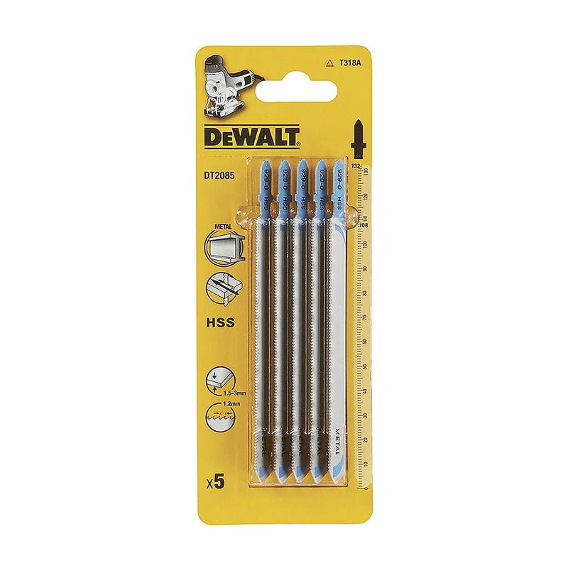 Dewalt DT2085-QZ High Speed Steel Jigsaw Blades For Metal 108mm