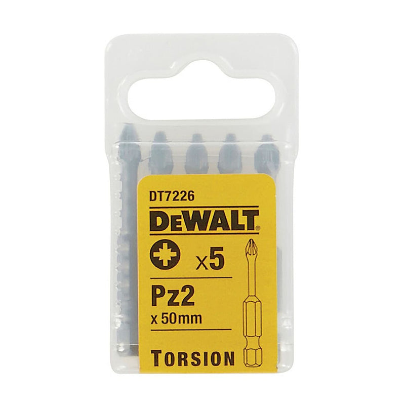 Dewalt DT7226-QZ Pozidriv Torsion Screwdriver Bits With Extra Grip PZ2x50mm