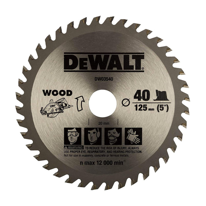 Dewalt DW03540-IN 5 Inch 40 Teeth 125mm Out Dia TCT Woodworking Circular Saw Blade