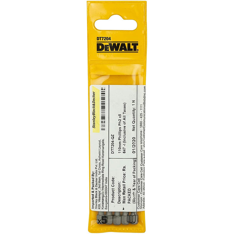Dewalt DT7204-QZ Phillips Torsion Screwdriver Bits PH2x110mm