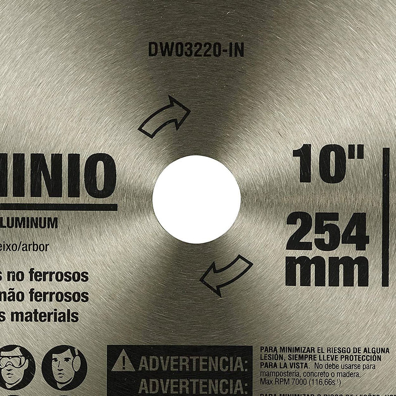 Dewalt DW03220-IN 10 Inch 80 Teeth 254mm Out Diameter Circular Saw Blade (Pack of 10)